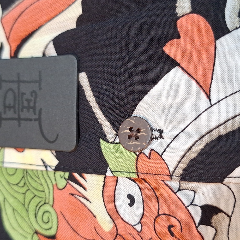 New Ed Hardy Chinese Dragon Hawaiian Button Up Shirt Shortsleeve Small - Picture 6 of 9